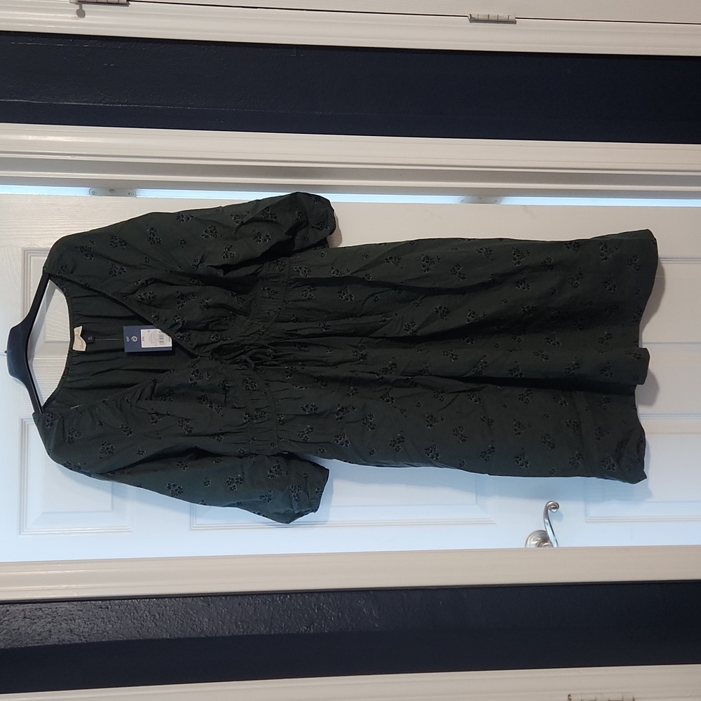 Green floral midi dress